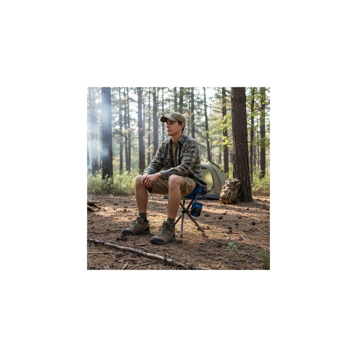 O'Camp Siège pliable 3 pieds de camping - O'Camp - Dimensions : 32 x 38 x 32 cm