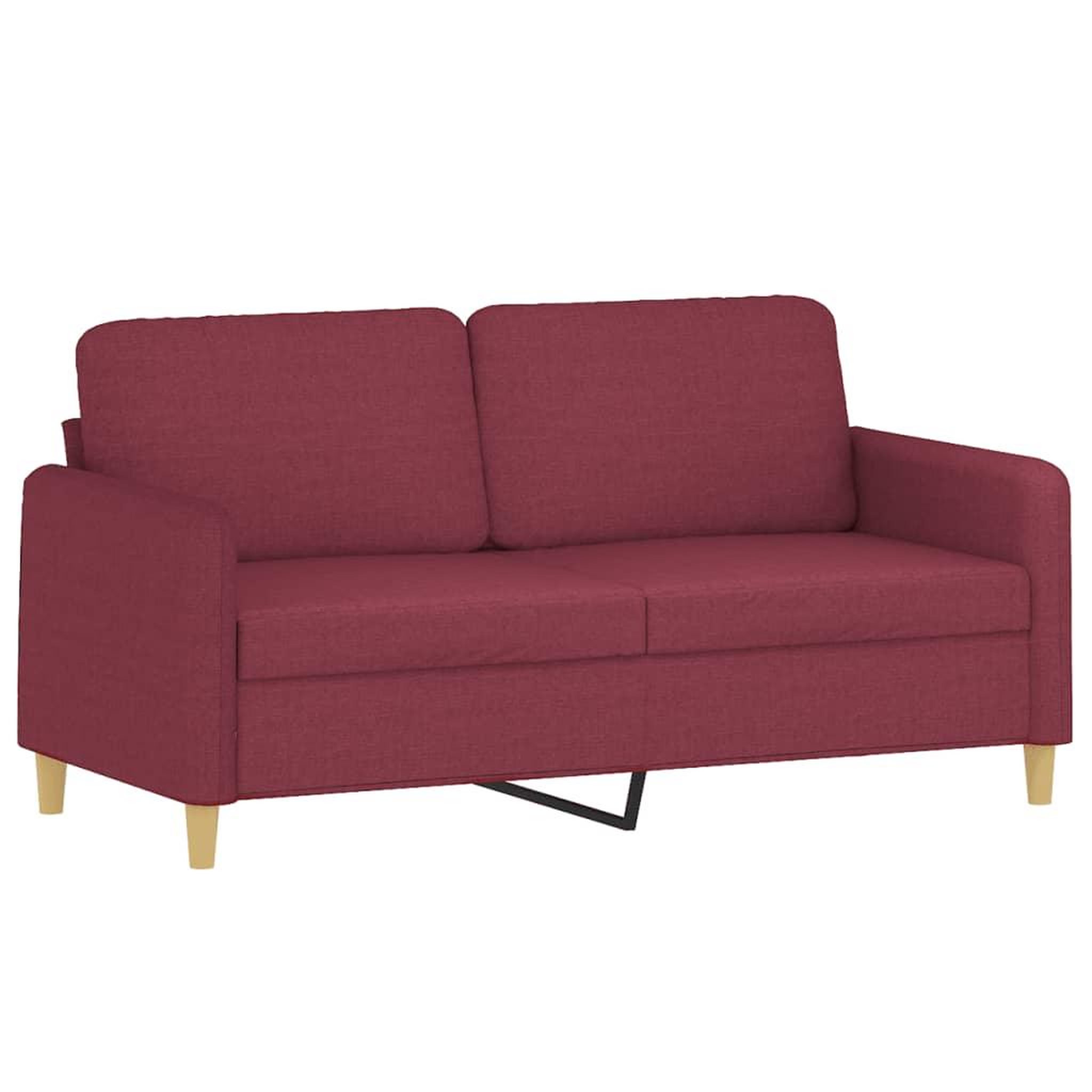 Voir la diapositive 4 : VIDAXL Canape 2 places avec oreillers bordeaux 140 cm tissu