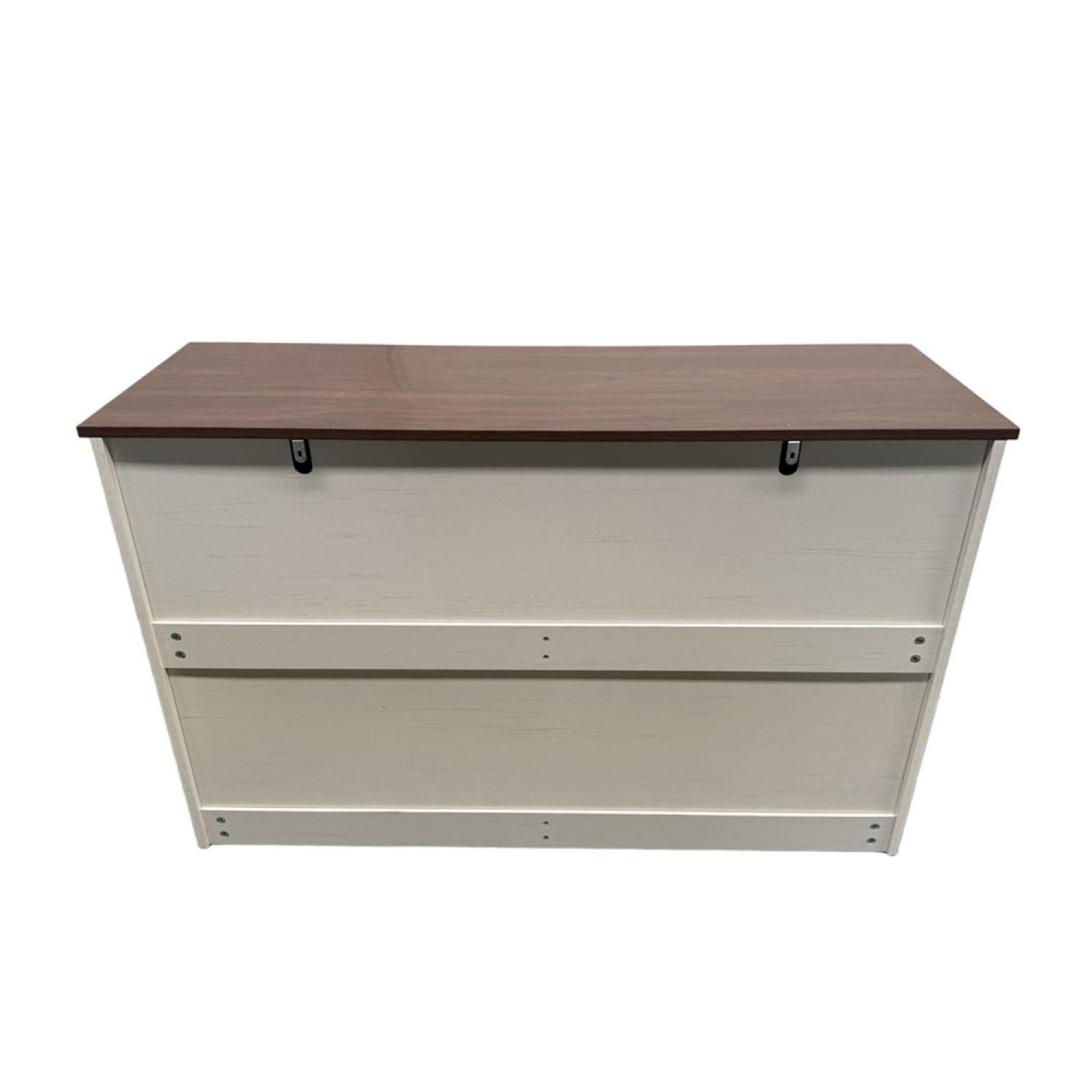 Voir la diapositive 6 : CONCEPT USINE Commode 6 tiroirs blanc et bois 120cm valla