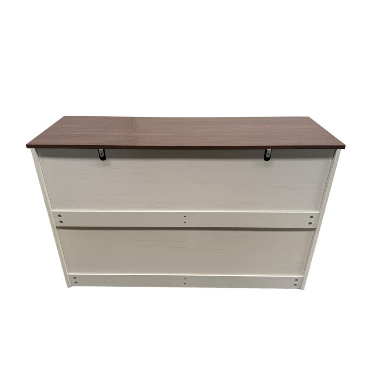 CONCEPT USINE Commode 6 tiroirs blanc et bois 120cm VALLA