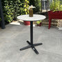 Voir la diapositive 2 : Paris Prix Table de Jardin Ronde en Terrazzo  Bistro  60cm Blanc