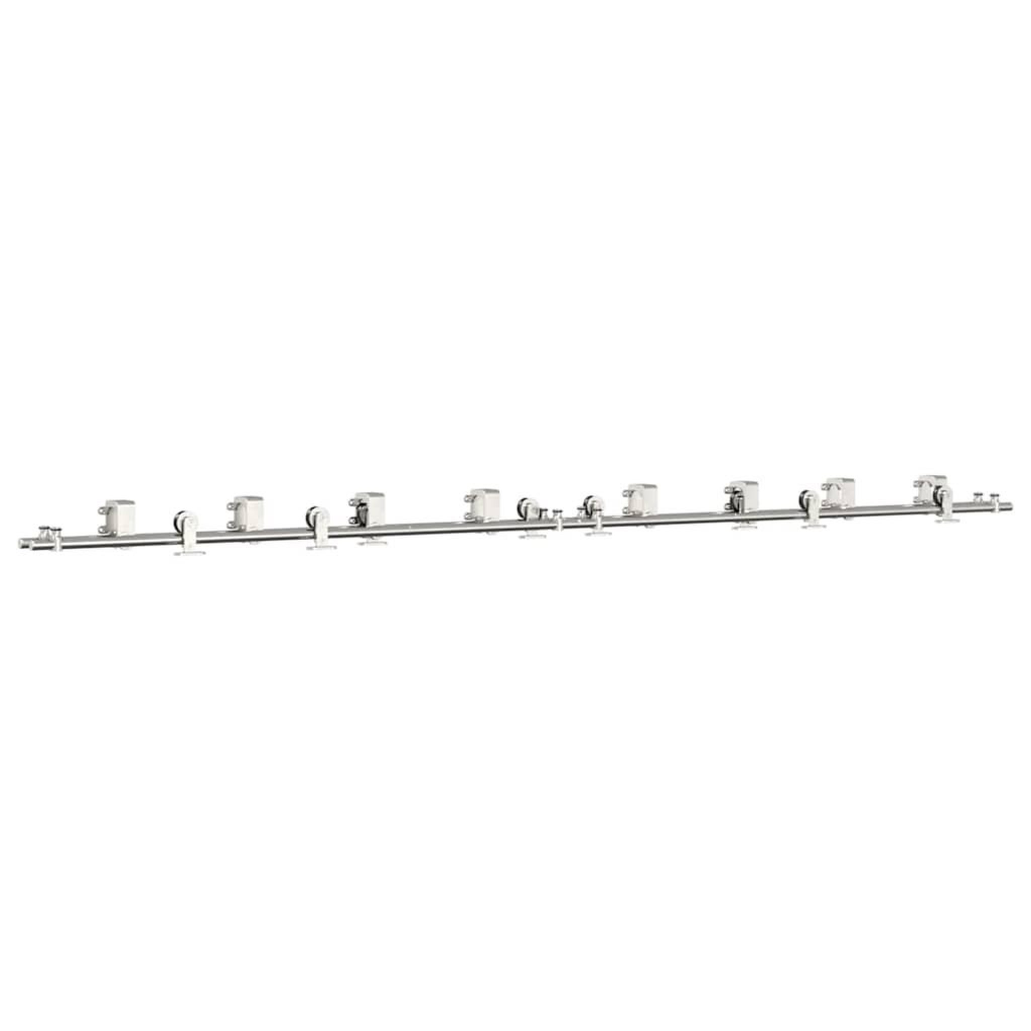 Voir la diapositive 2 : VIDAXL Kit fixation porte coulissante 366 cm Acier inoxydable Argente
