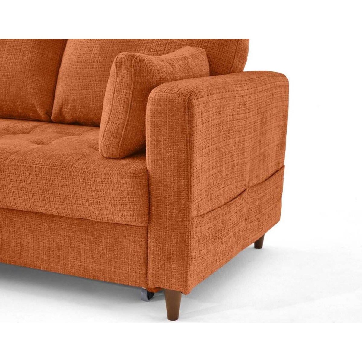 LISA DESIGN Anna - canapé d'angle gauche 5 places convertible en velours texturé