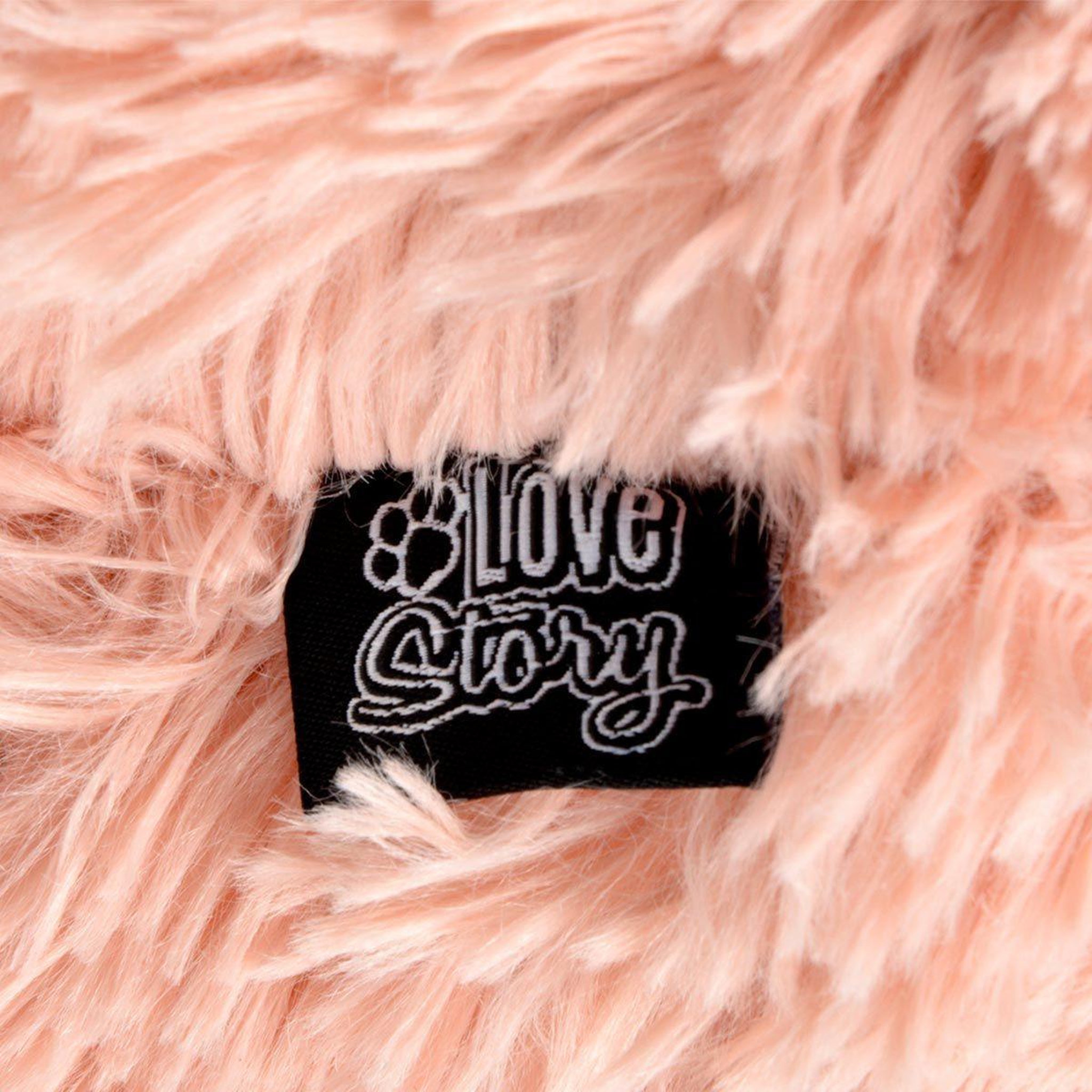 Voir la diapositive 4 : LOVE STORY Panier chausson chien & chat  fluffy  55cm rose