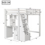 Voir la diapositive 3 : MERAX Lit combiné enfant 90x200cm bois coloris blanc