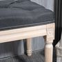 Voir la diapositive 4 : HOMCOM Tabouret repose-pied capitonné style classique - bois d'hévéa sculpté, patiné - revêtement aspect lin gris
