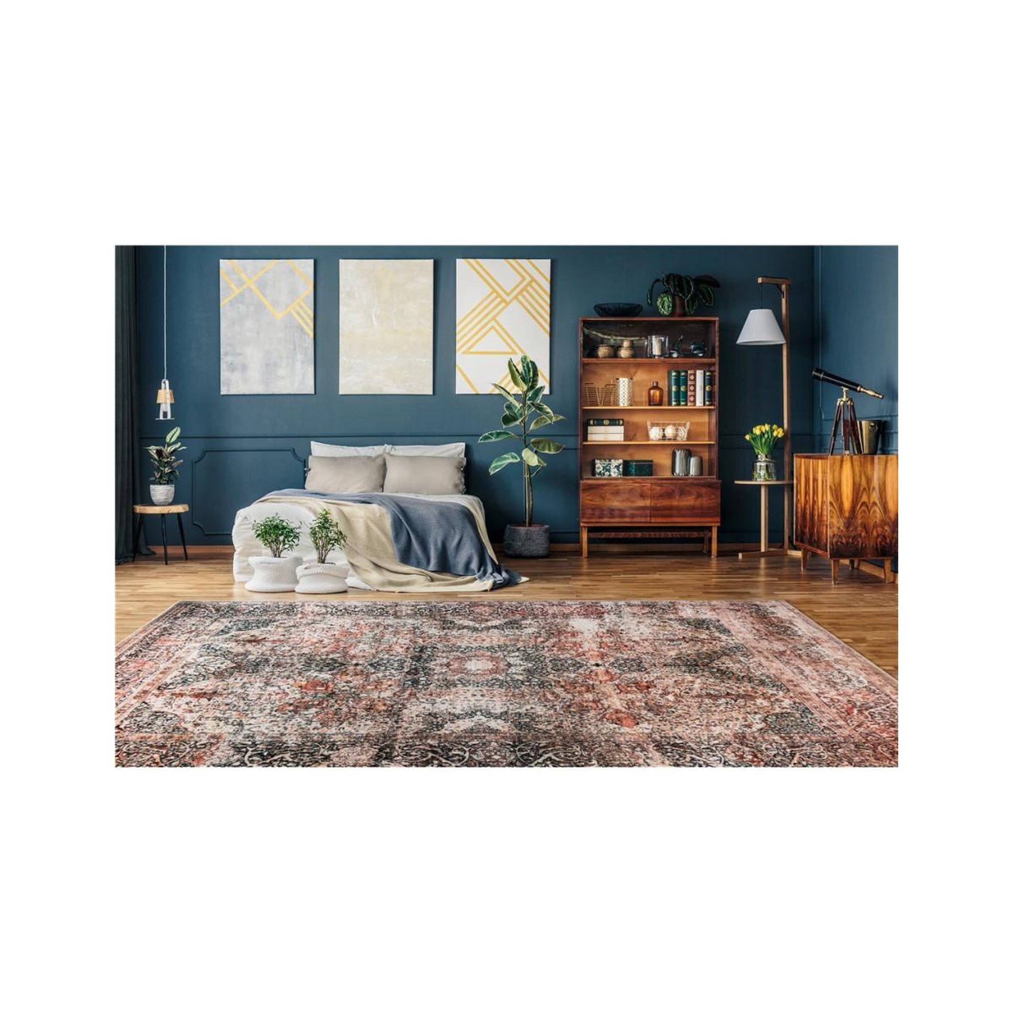 Voir la diapositive 5 : Paris Prix Tapis tissé vintage à poils plats  saphira  beige