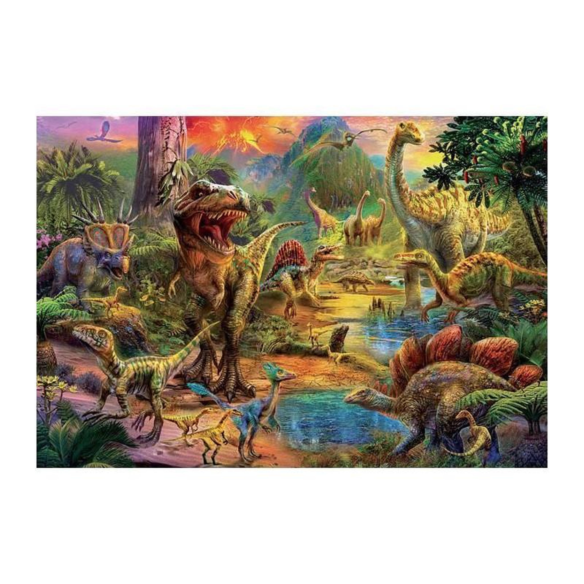 Voir la diapositive 2 : EDUCA Puzzle 1000 pièces : Terre de dinosaures