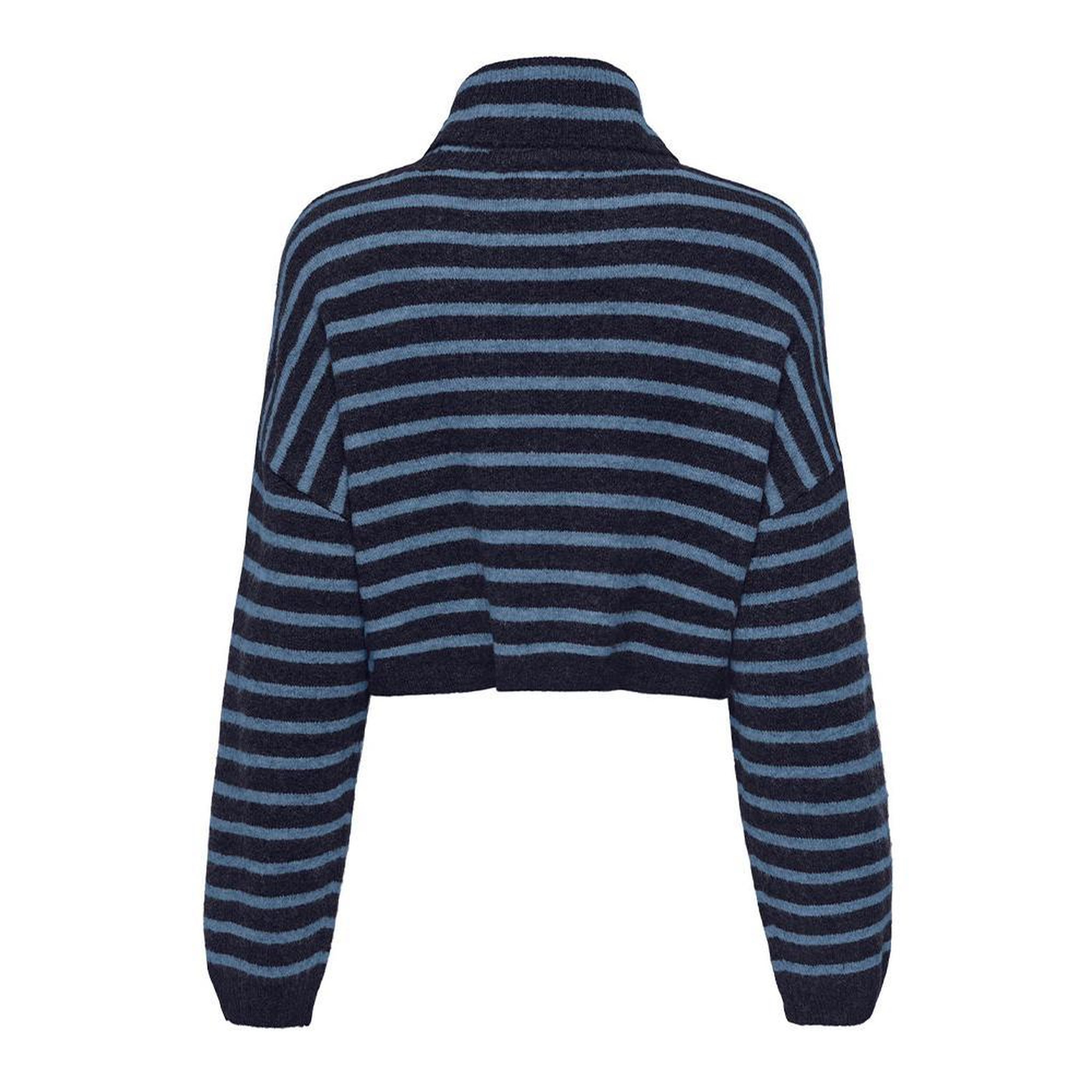 Voir la diapositive 2 : Only Pull Col roulé Bleu/Noir Femme Only Talio