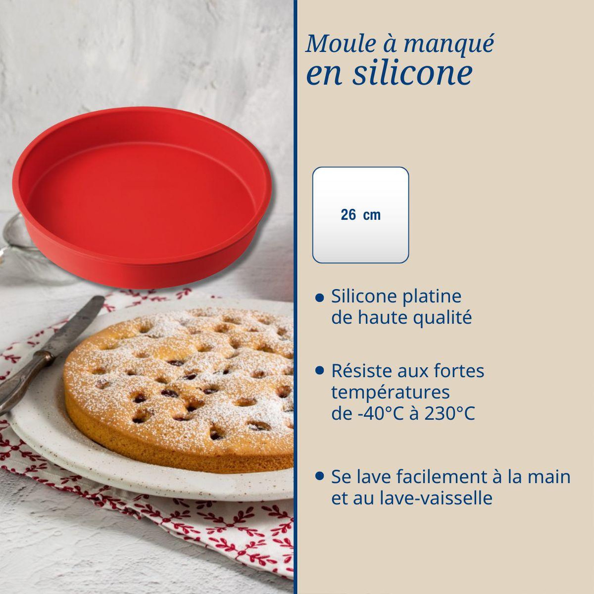 Voir la diapositive 3 : DR.OETKER Moule à manqué en silicone de 26 cm dr. Oetker flexxibel love