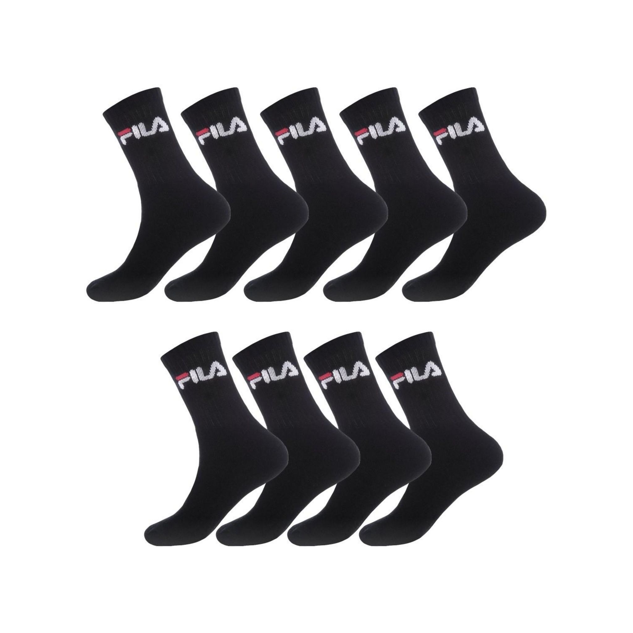 FILA Lot de 9 Paires de Chaussettes Tennis. Coloris disponibles : Noir