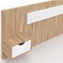 Voir la diapositive 6 : ID MARKET Tête de lit suspendue avec chevets SANTA pour lit 140, 160 et 180 cm bois et blanc