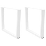 VIDAXL Pieds de table a manger forme de V 2 pcs blanc 100x(72-73,3) cm