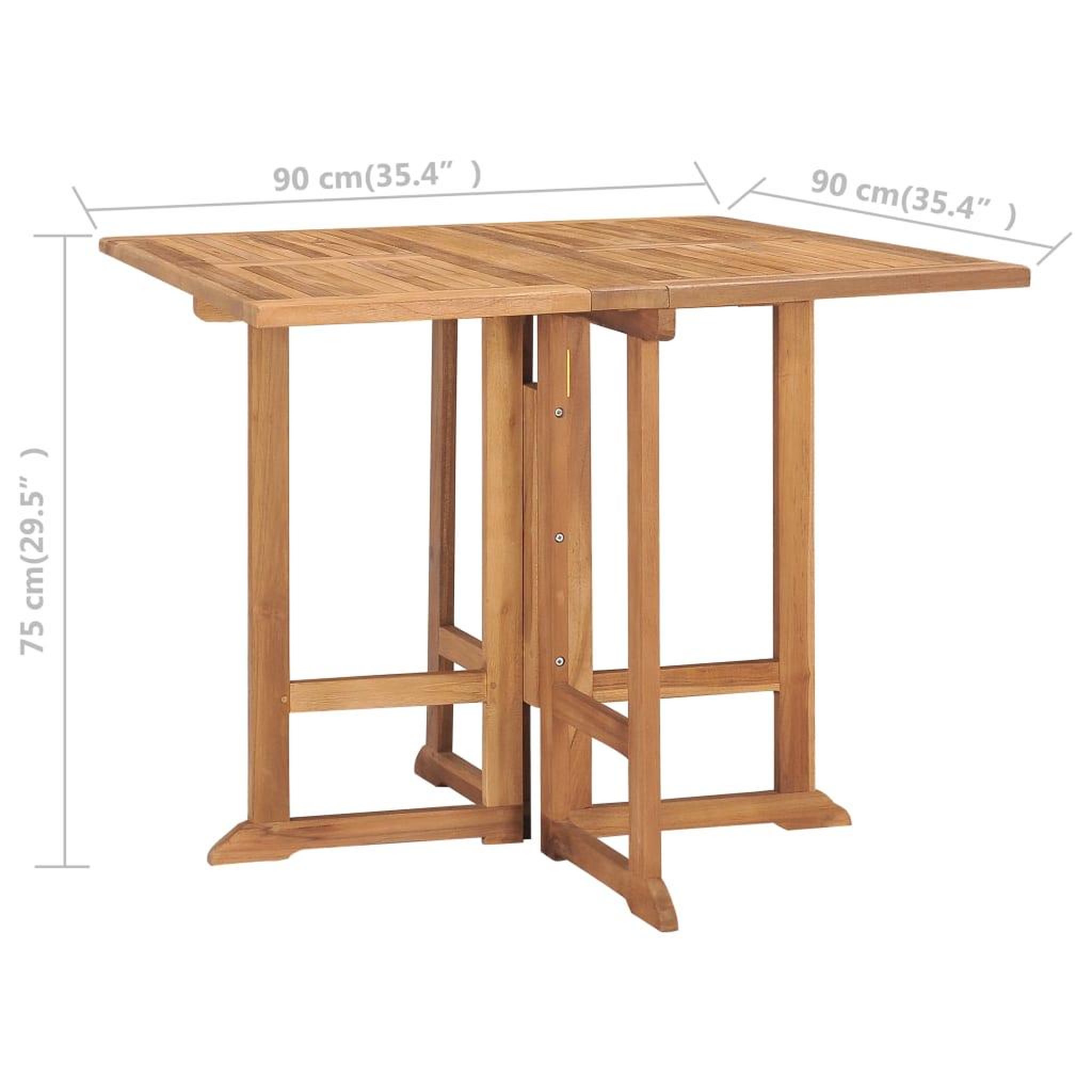 Voir la diapositive 6 : VIDAXL Ensemble a manger d'exterieur pliable 5 pcs Bois solide de teck
