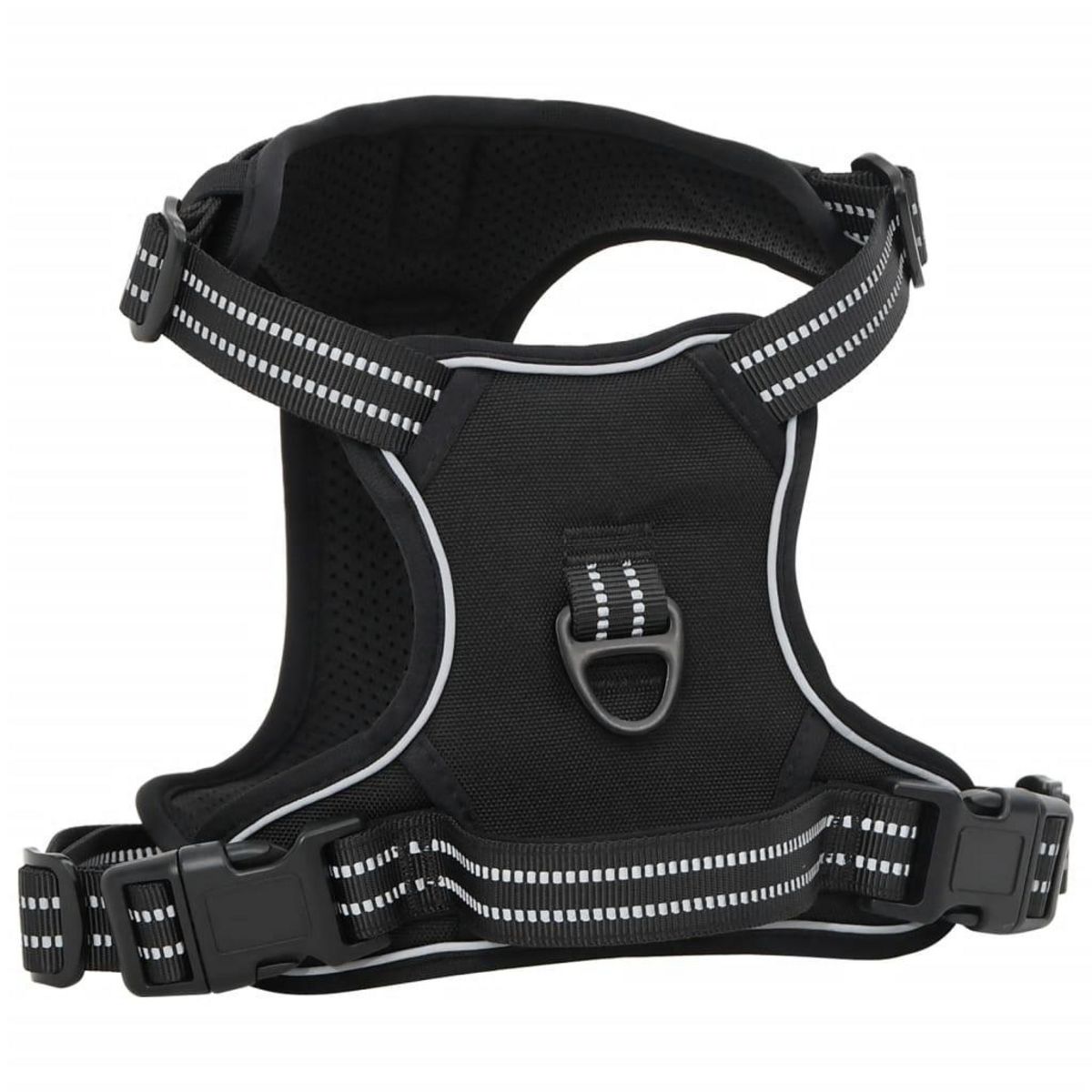 VIDAXL Harnais pour chien avec laisse et collier reglables noir S