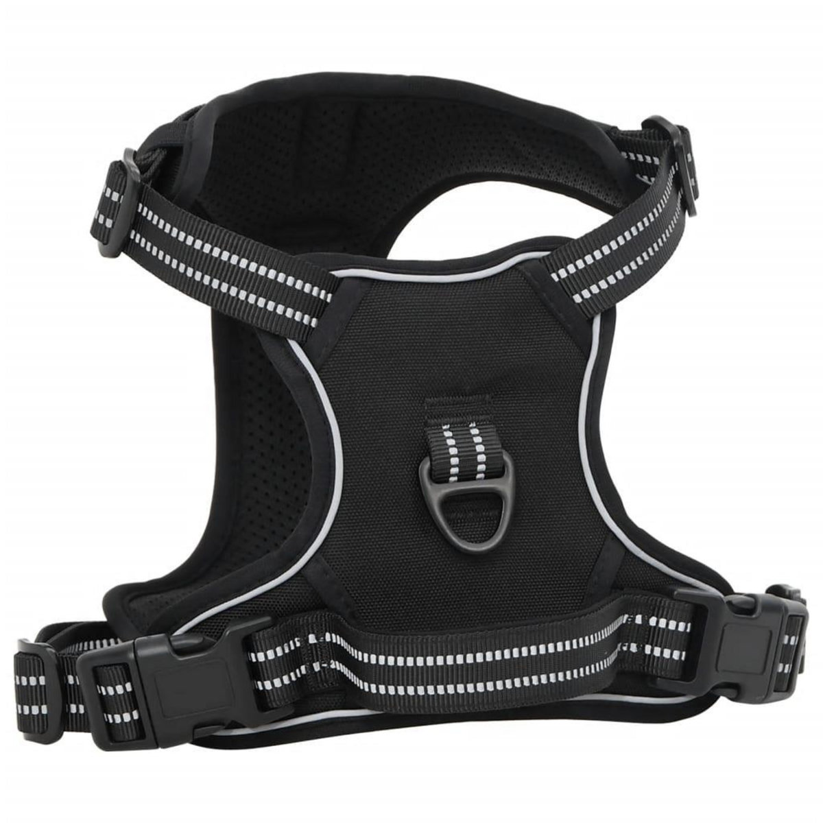 VIDAXL Harnais pour chien avec laisse et collier reglables noir S