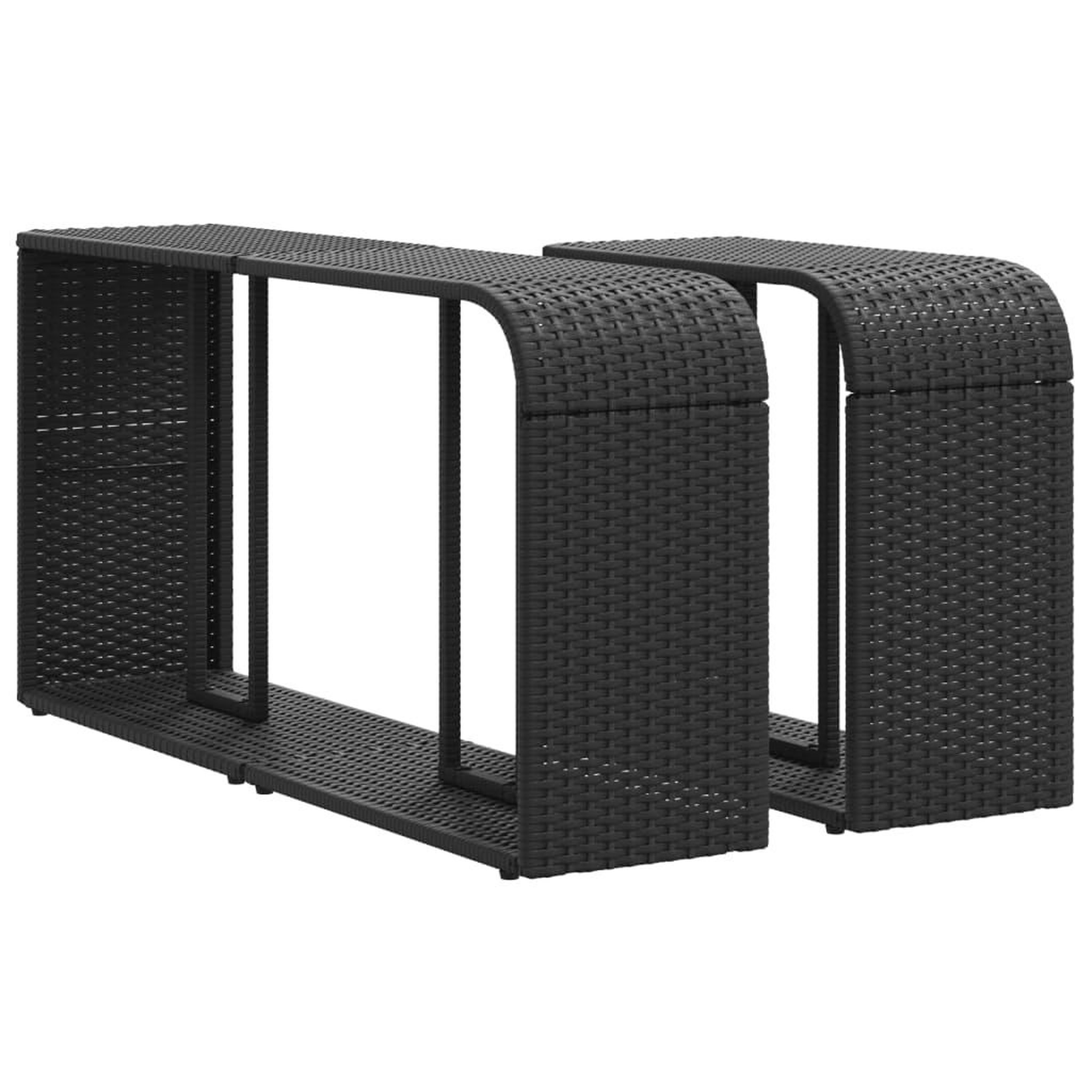 Voir la diapositive 2 : VIDAXL Etageres de rangement 2 pcs noir resine tressee