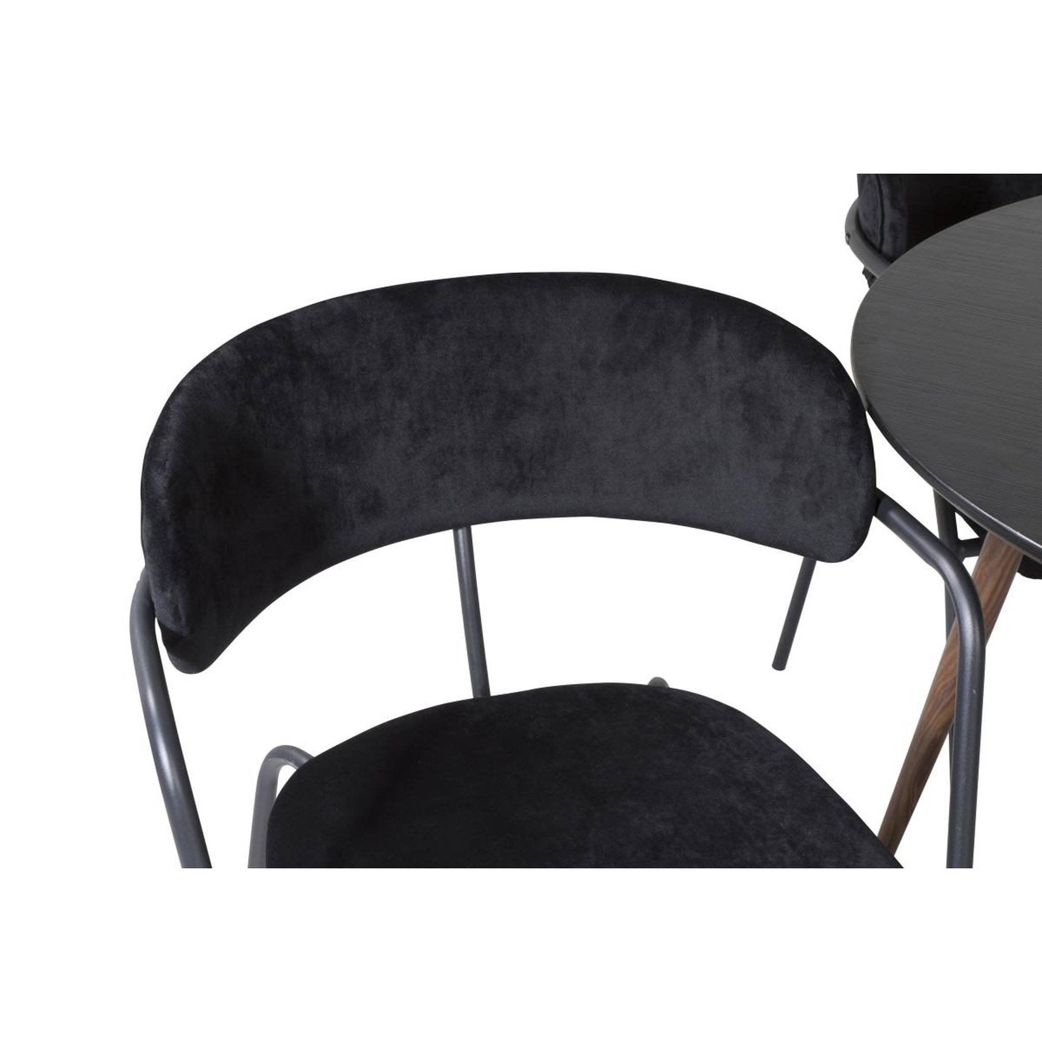 Voir la diapositive 2 : Paris Prix Ensemble table à manger & 4 chaises  plaza & arrow  100cm noir