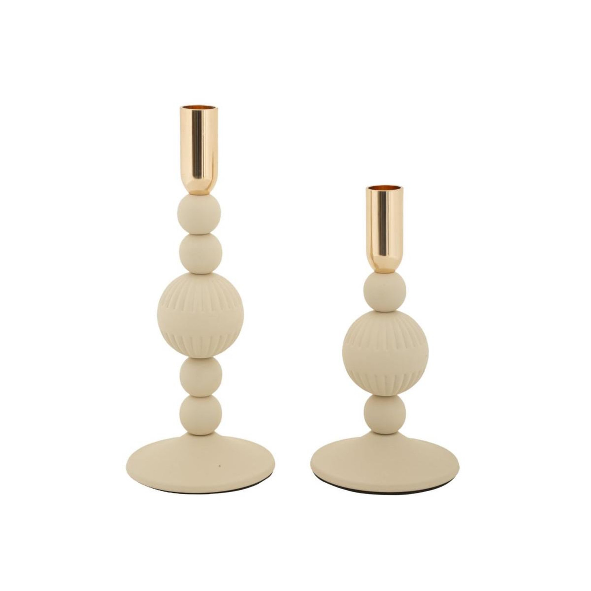 Paris Prix Lot de 2 chandeliers  aster  25cm crème & or