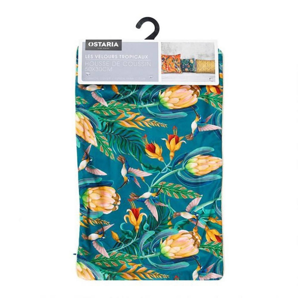 OSTARIA Housse de coussin velours 50x30 cm Jungle