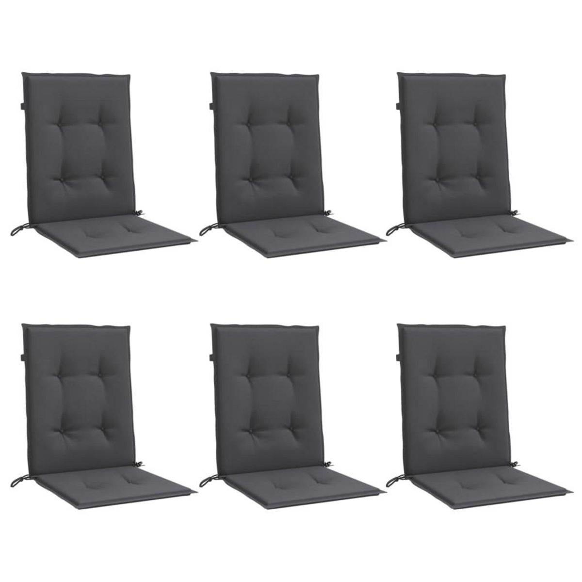 VIDAXL Coussins de chaise a dossier bas lot de 6 anthracite melange