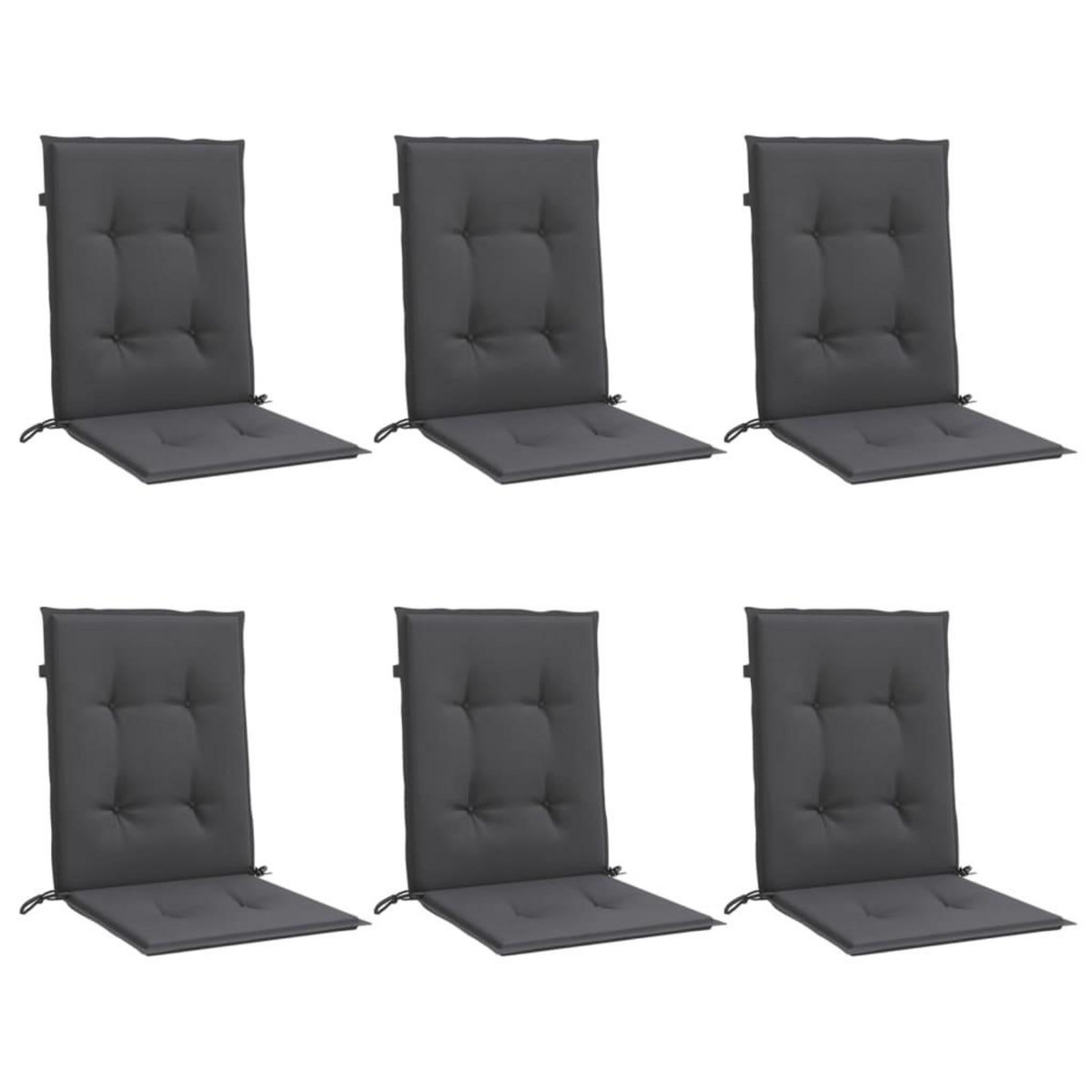 VIDAXL Coussins de chaise a dossier bas lot de 6 anthracite melange