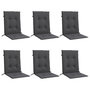 Voir la diapositive 3 : VIDAXL Coussins de chaise a dossier bas lot de 6 anthracite melange