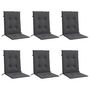 Voir la diapositive 3 : VIDAXL Coussins de chaise a dossier bas lot de 6 anthracite melange