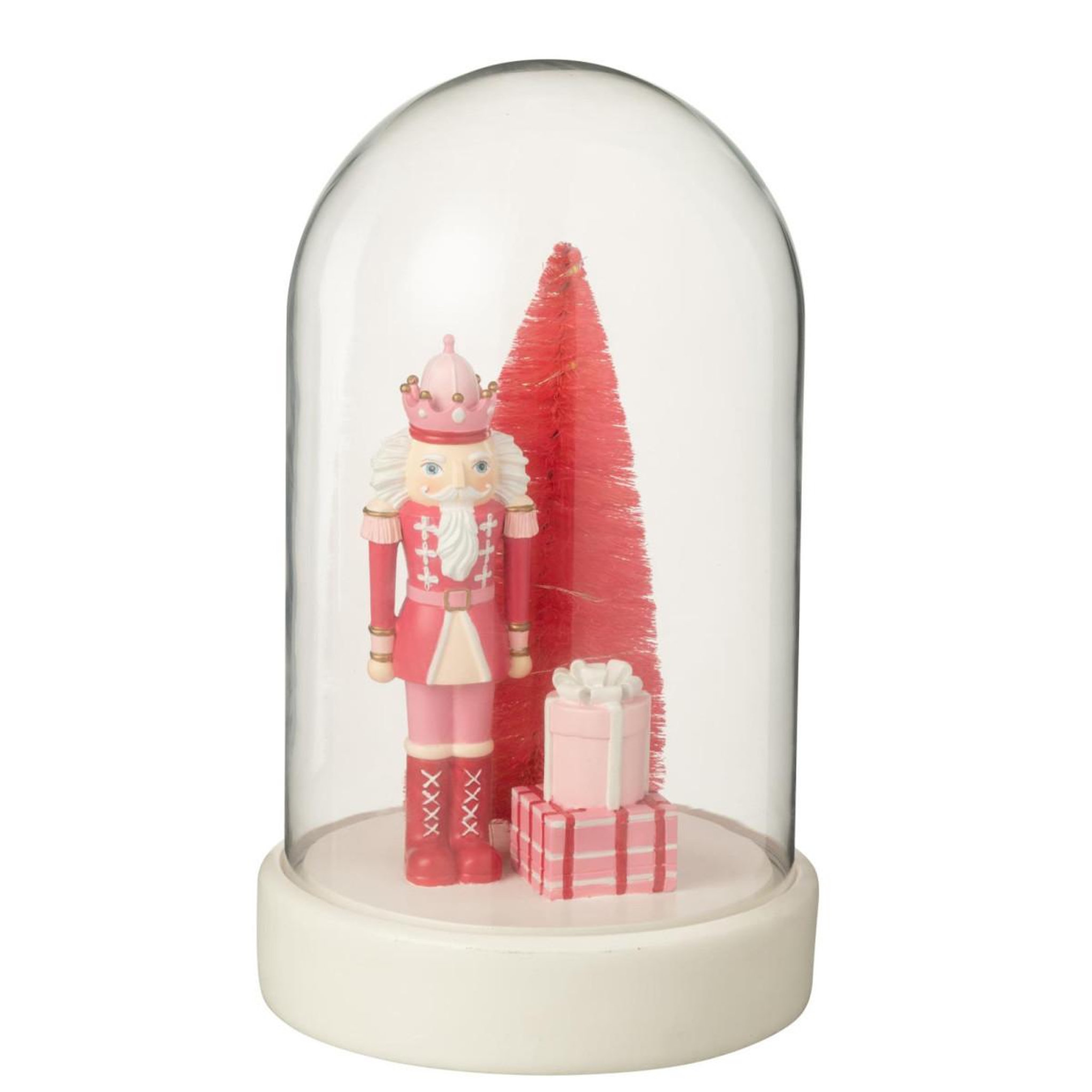 Voir la diapositive 2 : J-LINE Cloche déco à led  casse-noisette  28cm blanc