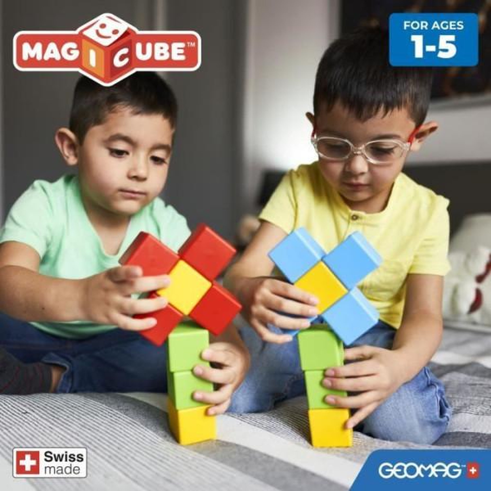 Voir la diapositive 6 : Geomag Blocs magnétiques - GEOMAG - Set créatif - 16 pieces - Éducatif - Plastique recyclé - Des 12 mois