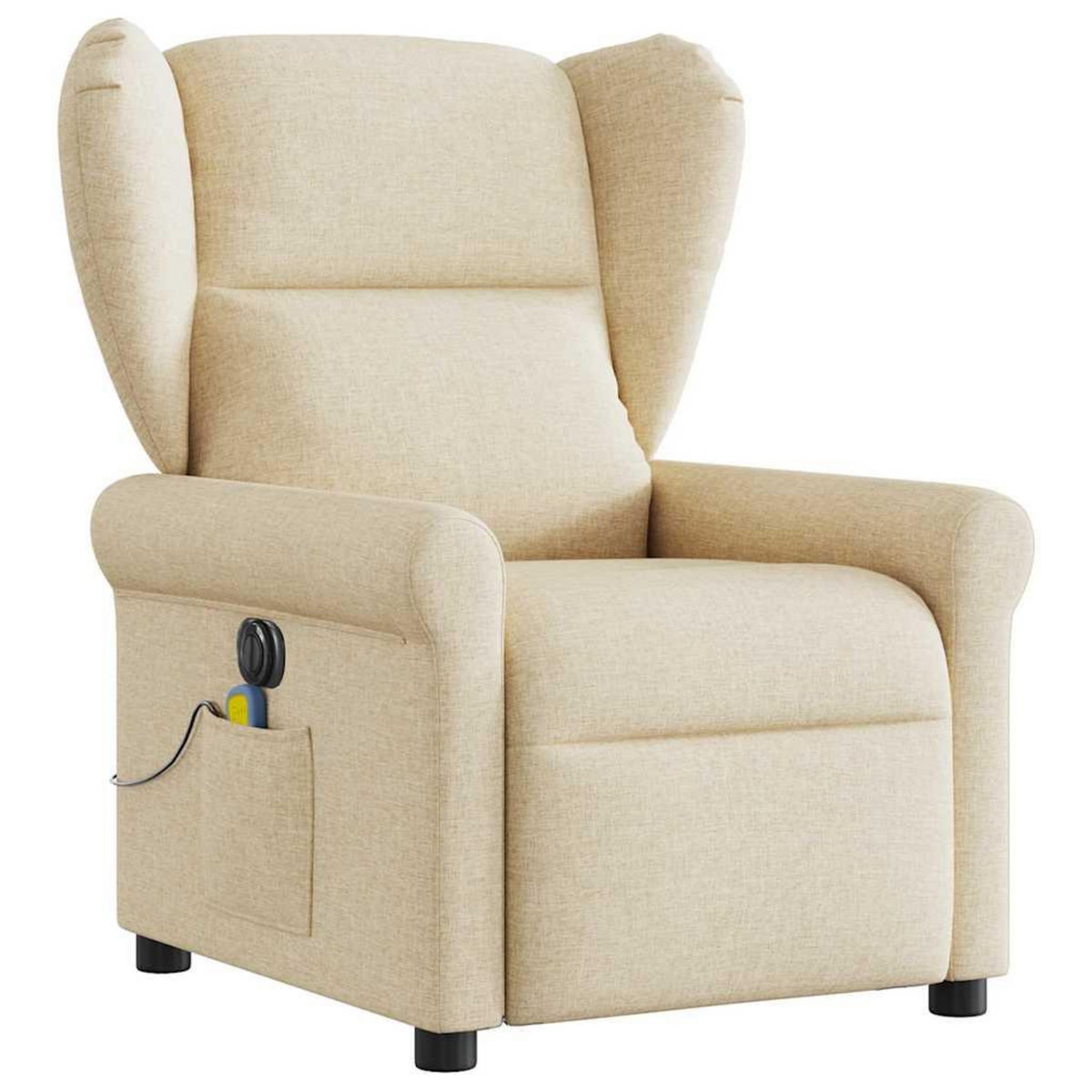 VIDAXL Fauteuil inclinable de massage electrique creme tissu