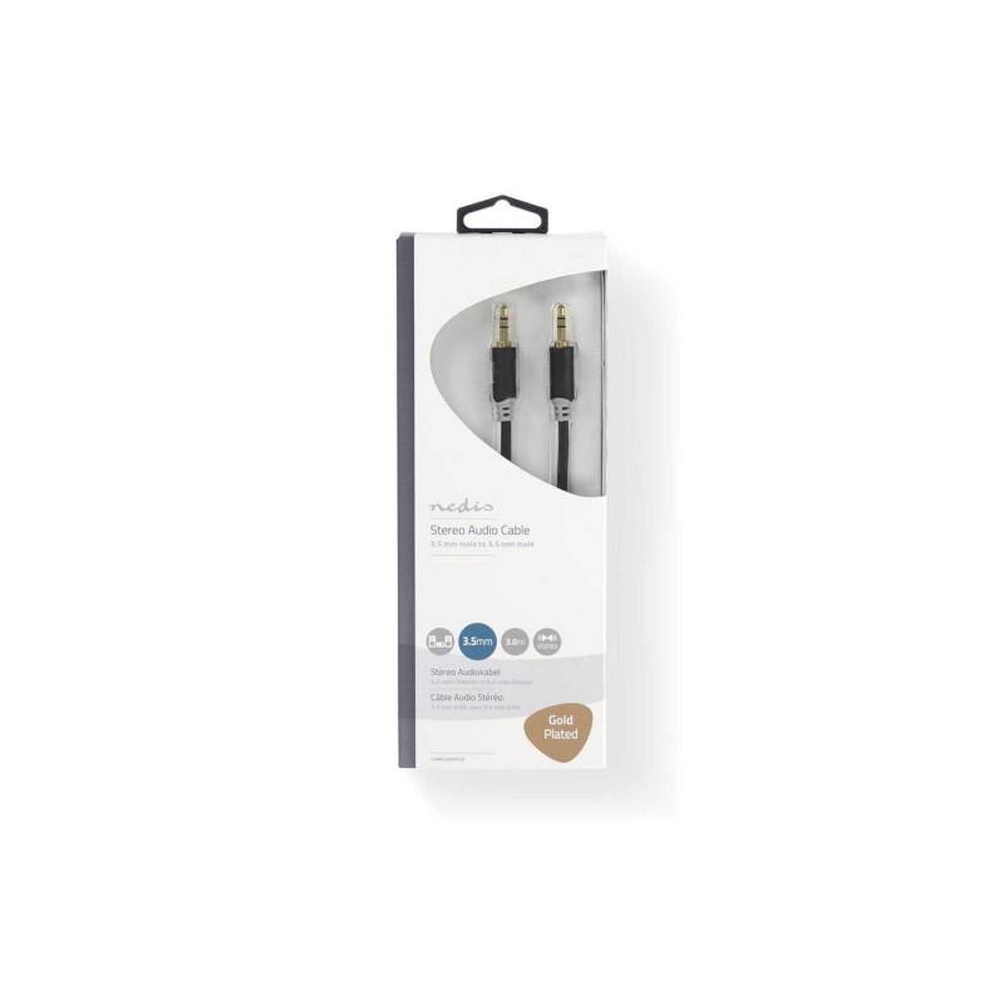 Voir la diapositive 3 : NEDIS Câble audio stéréo | 3.5 mm Mâle | 3.5 mm Mâle | Plaqué or | 3.00 m | R NEDIS - CABW22000AT30