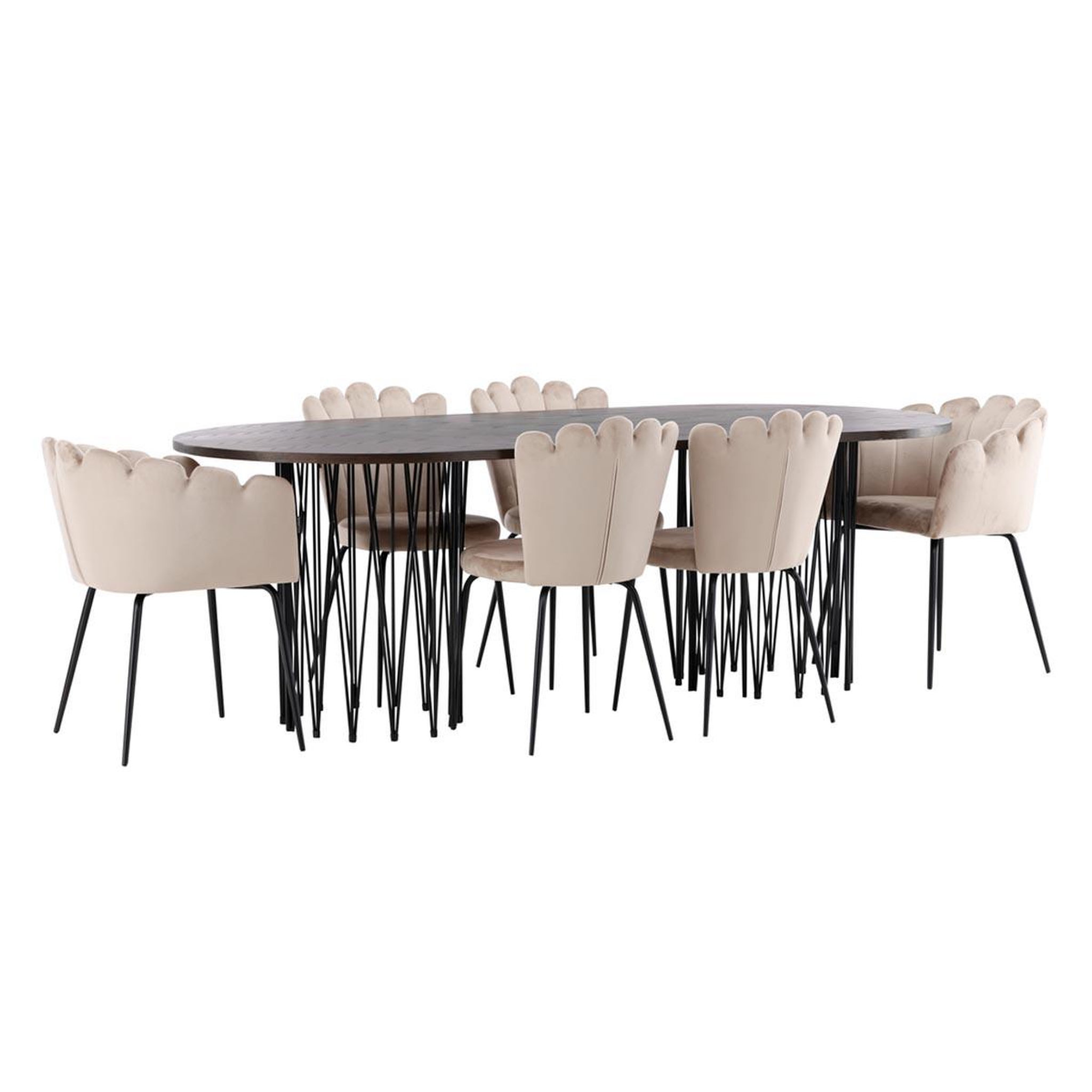 Paris Prix Ensemble table à manger & 6 chaises  stone & limhamn  220cm beige & moka