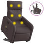 Voir la diapositive 2 : VIDAXL Fauteuil inclinable de massage Marron fonce Tissu