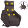 Voir la diapositive 2 : VIDAXL Fauteuil inclinable de massage Marron fonce Tissu