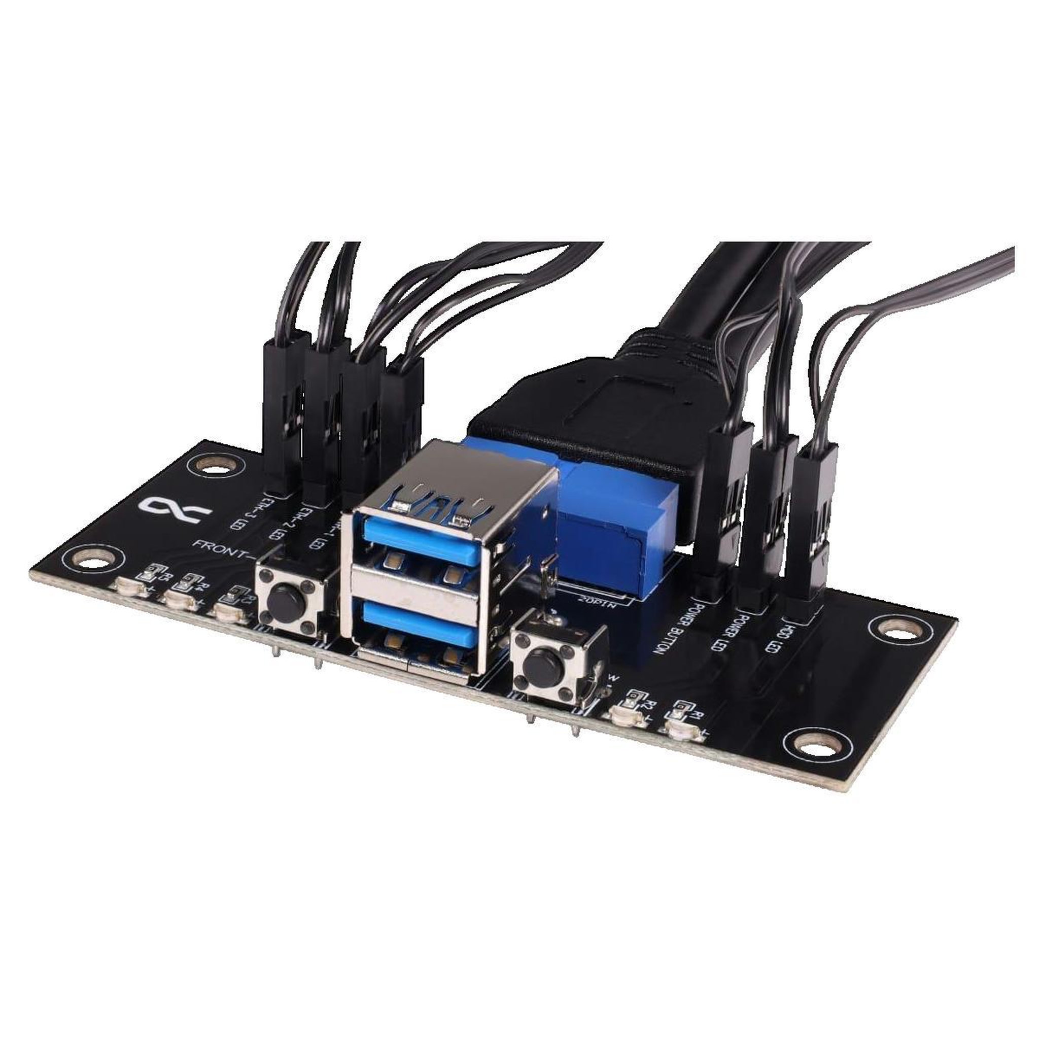 Voir la diapositive 3 : ALPHACOOL Panneau I/O Alphacool USB 3.0 Noir