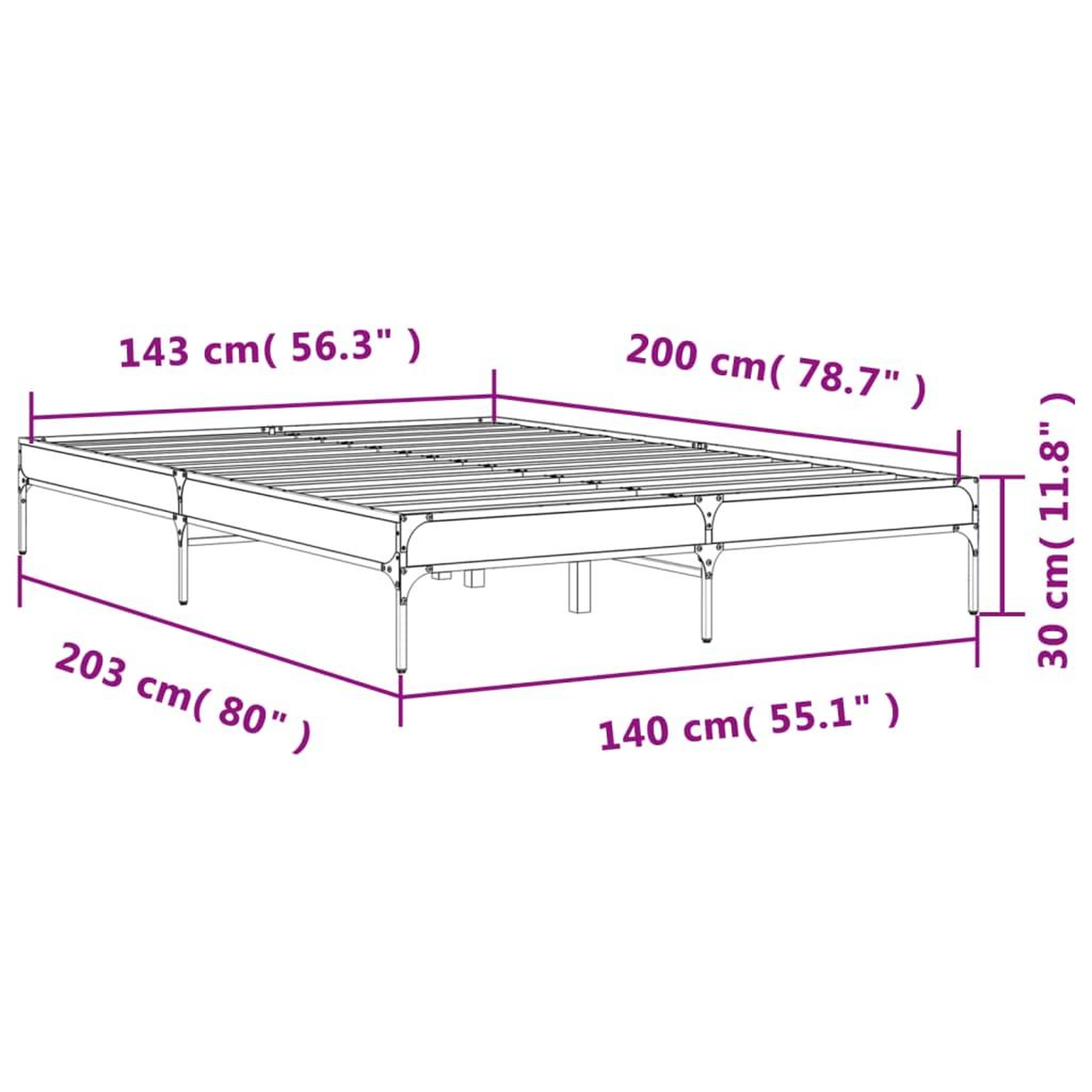 Voir la diapositive 6 : VIDAXL Cadre de lit sans matelas noir 140x200 cm