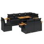 Voir la diapositive 2 : VIDAXL Salon de jardin 9 pcs avec coussins noir resine tressee
