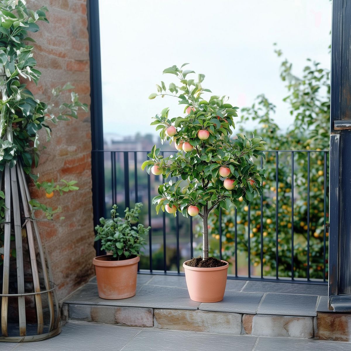 PLANT IN A BOX Pommier - Set de 2 - Malus - Hauteur 60-70cm - ⌀17cm