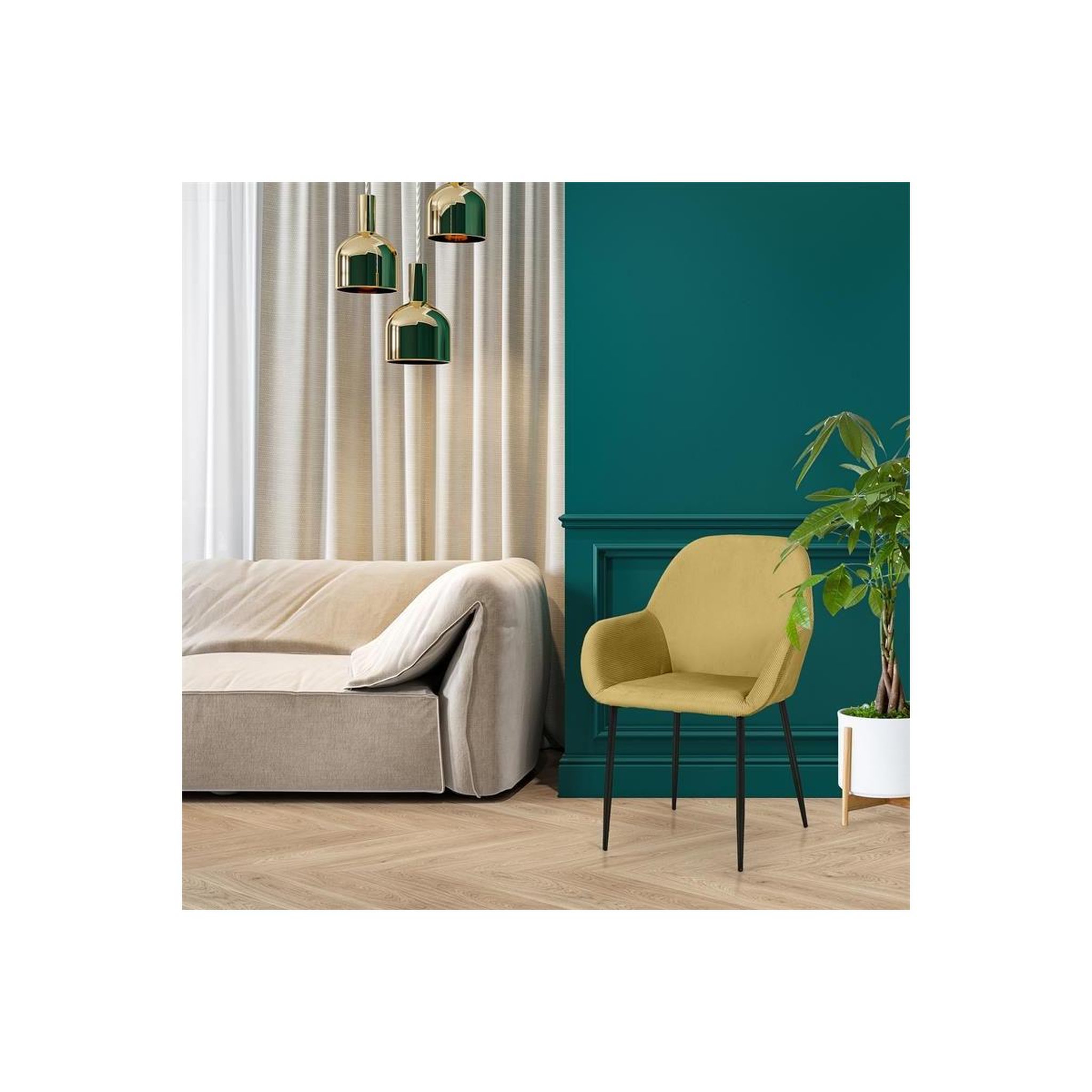 Voir la diapositive 4 : The Home Deco Factory Lot de 2 Fauteuils Design  Giulia  85cm Jaune