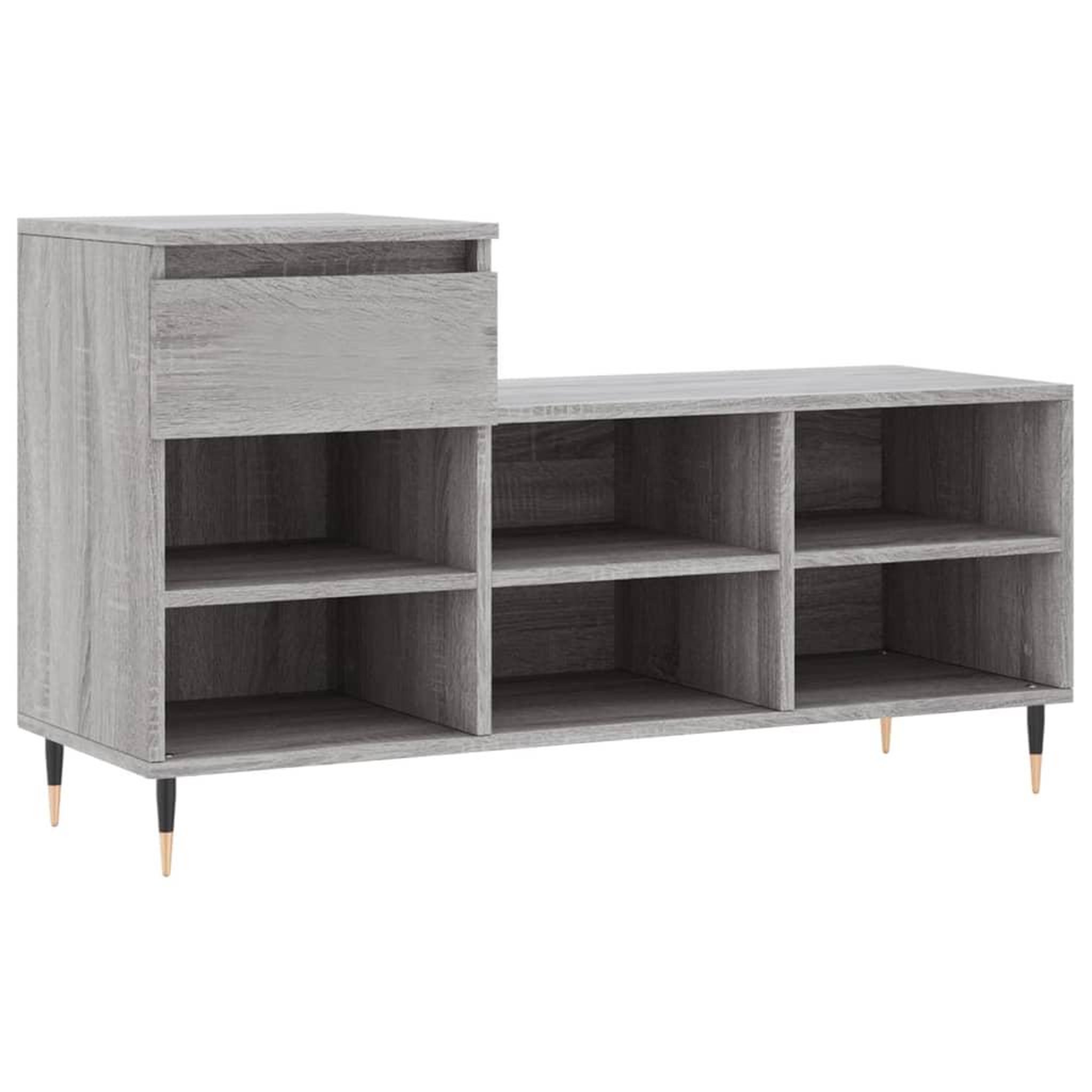 Voir la diapositive 2 : VIDAXL Armoire a chaussures Sonoma gris 102x36x60 cm Bois d'ingenierie