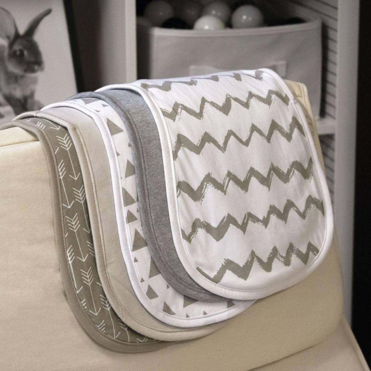 Monsieur Bébé Lot de 10 bavoirs bébé pour épaule 100% coton