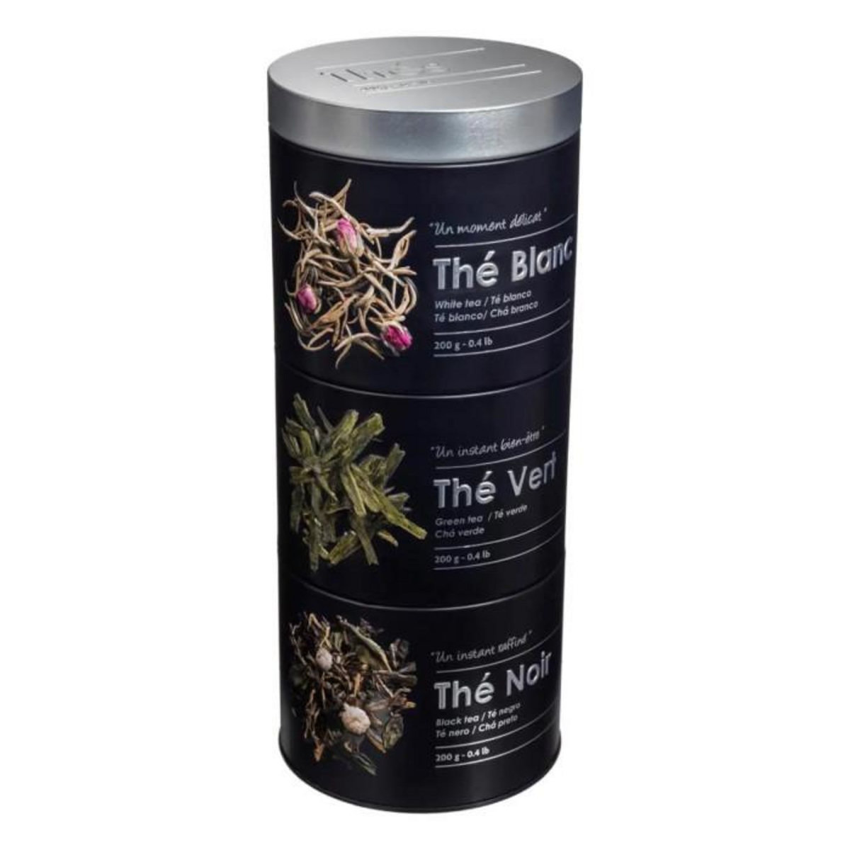 FIVE Boîte à Thé 3 Compartiments  Relief II  26cm Noir