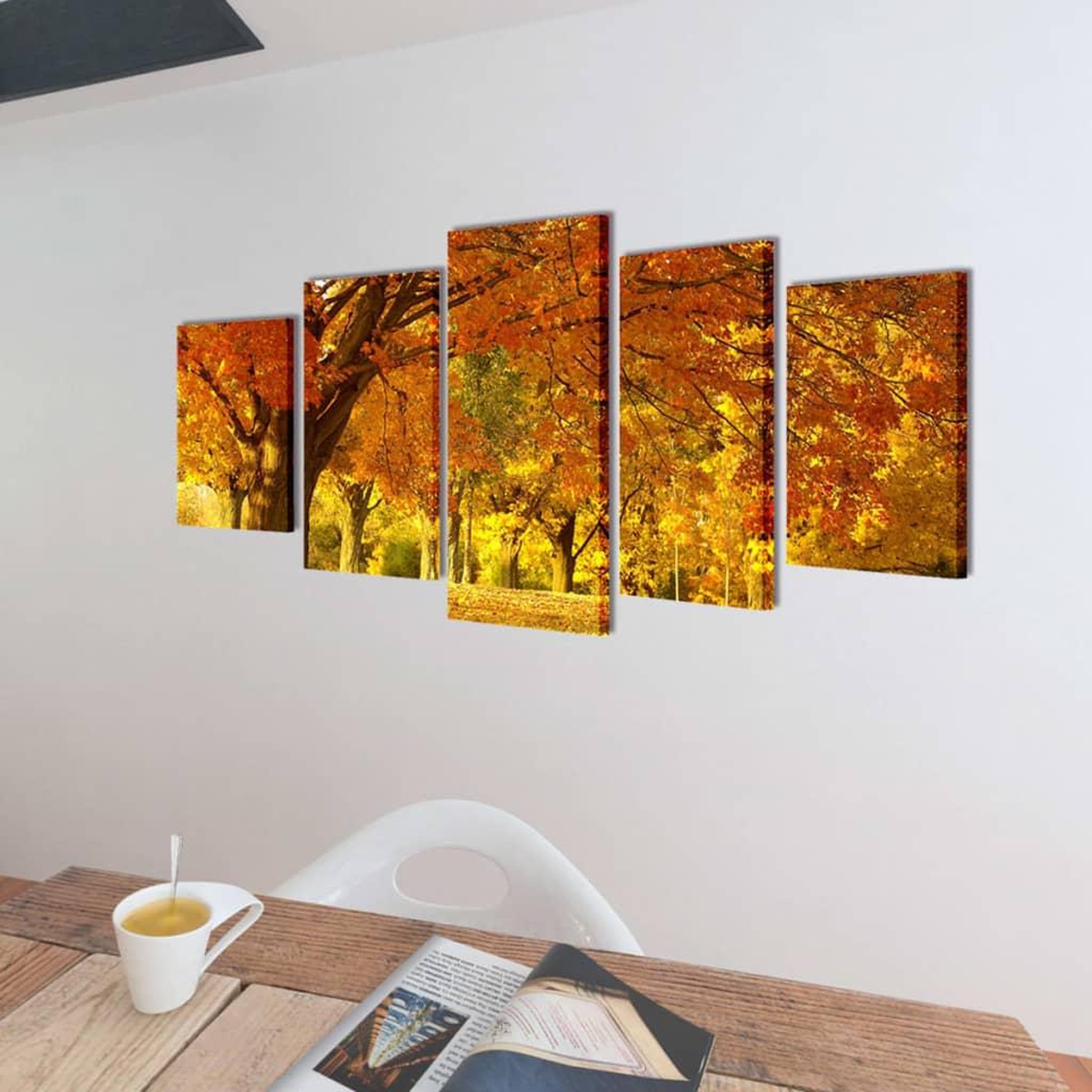 Voir la diapositive 2 : VIDAXL Set de toiles murales imprimees Erable 100 x 50 cm