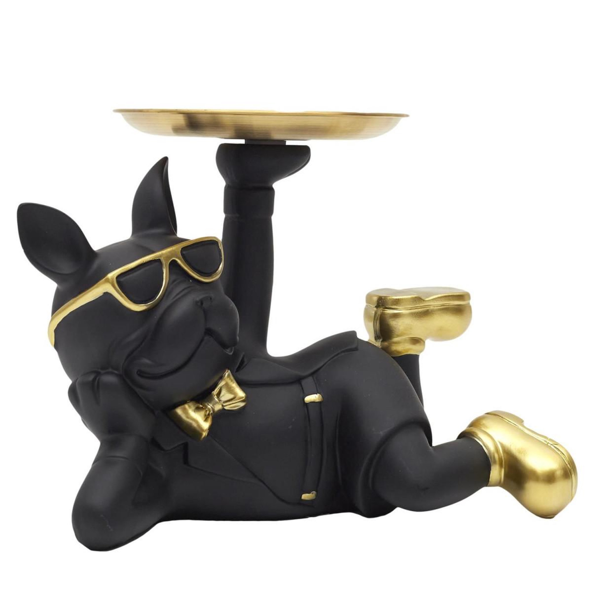 The Home Deco Factory Vide-poche statue  bulldog  27cm noir
