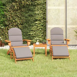VIDAXL Ensemble de salon de jardin Adirondack 3 pcs bois acacia solide