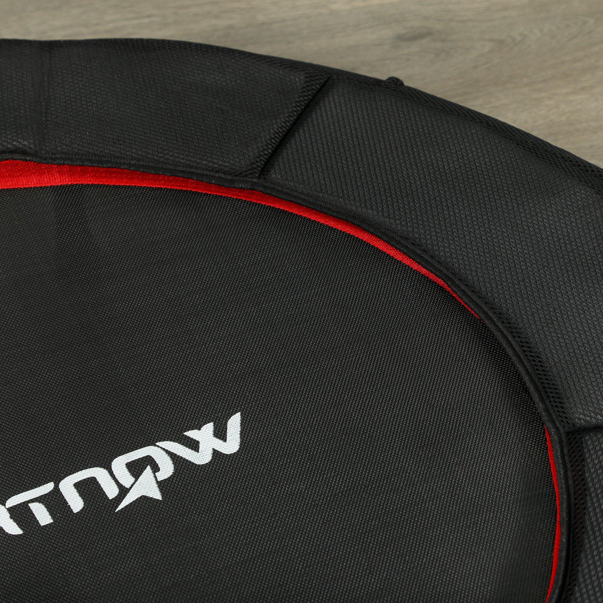 Voir la diapositive 4 : HOMCOM Trampoline fitness dia. 102 cm antidérapant acier tissu noir rouge