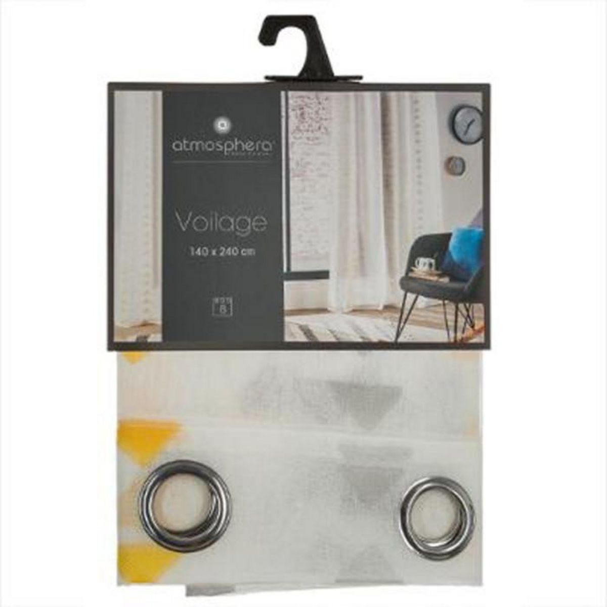 ATMOSPHERA Rideau Voilage  Relief  140x240cm Ocre