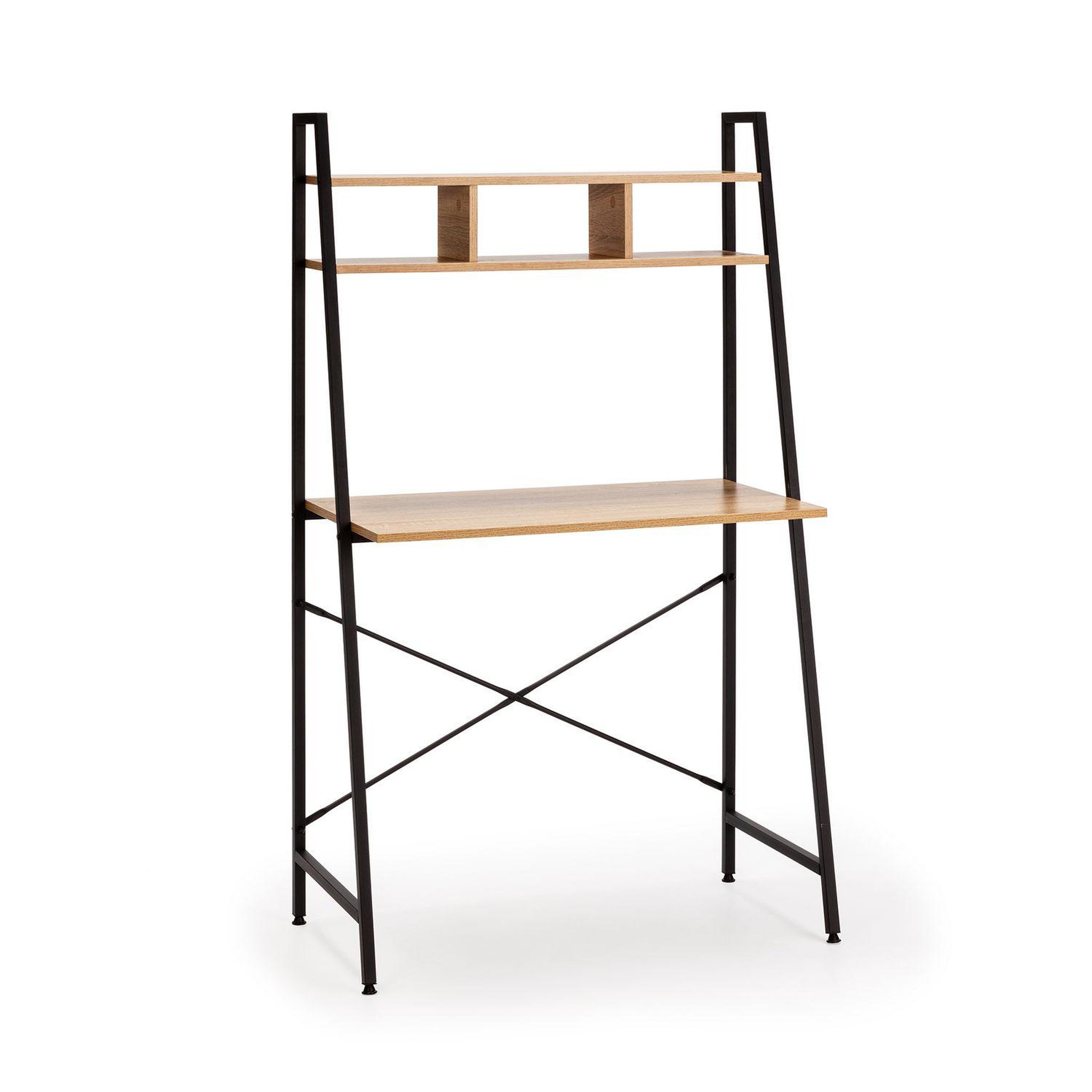 VS VENTA-STOCK Bureau Blanca noir, 1 étagère, style industriel, 83 cm longueur