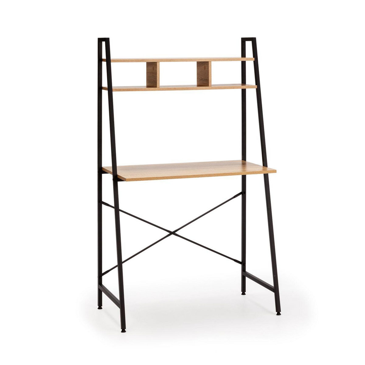 VS VENTA-STOCK Bureau Blanca noir, 1 étagère, style industriel, 83 cm longueur